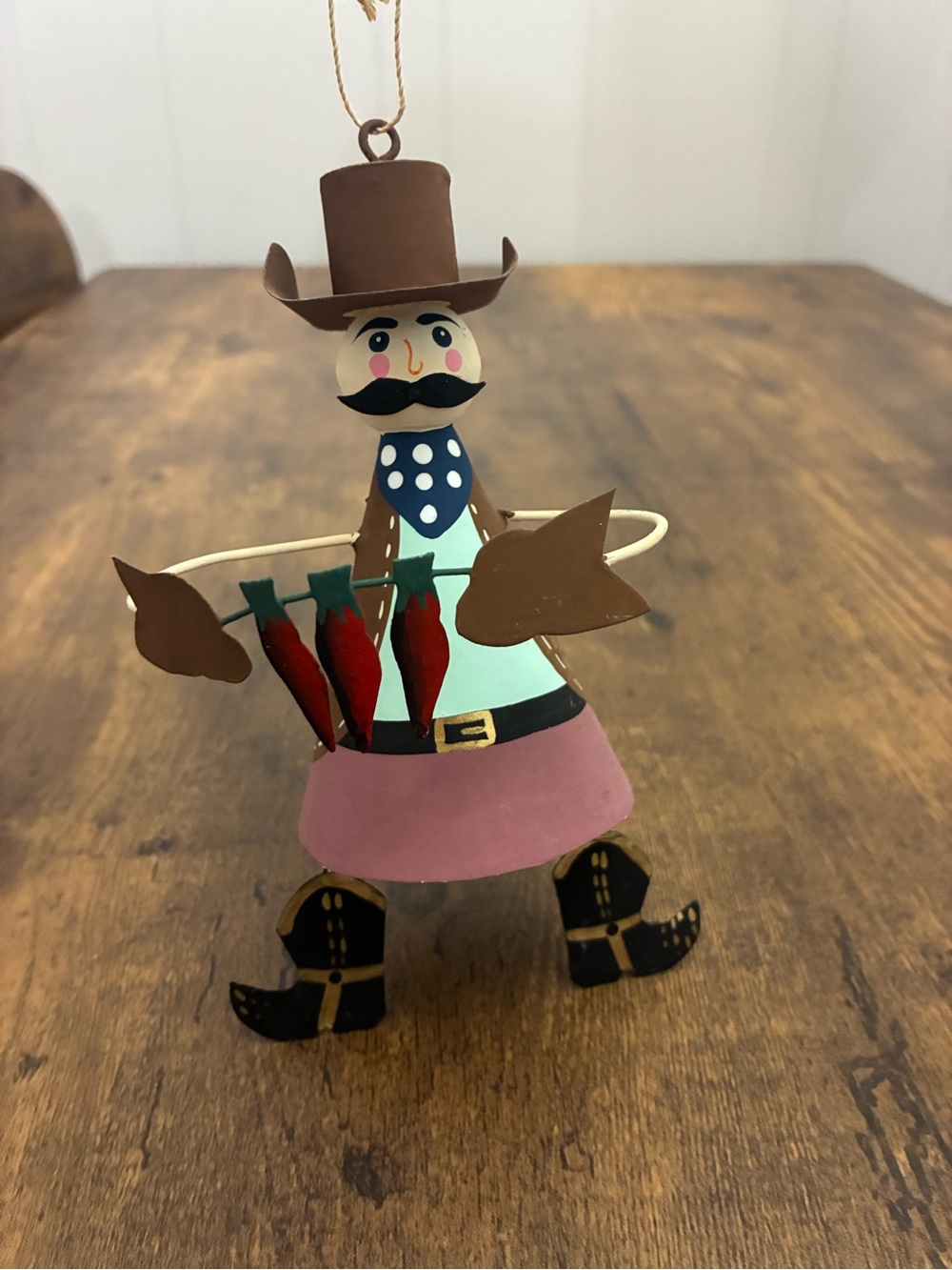 Southwest Style Tin Cowboy Christmas Ornament - Picture 2 of 7